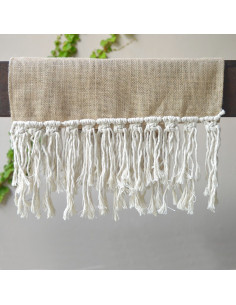 Camino de Mesa - Arpillera + Flecos