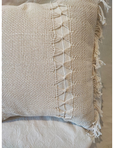 Almohadón Telar Vainilla - Handmade