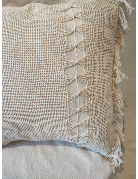 Almohadón Telar Vainilla - Handmade