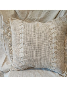 Almohadón Telar Vainilla - Handmade