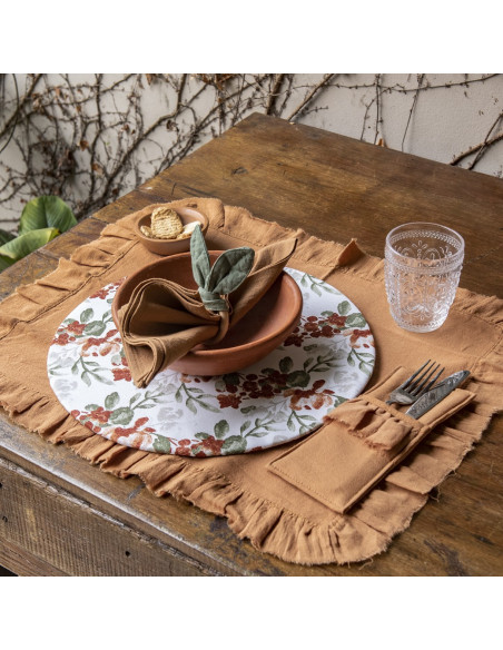 Individuales Camila: Tusor y gasa x 4