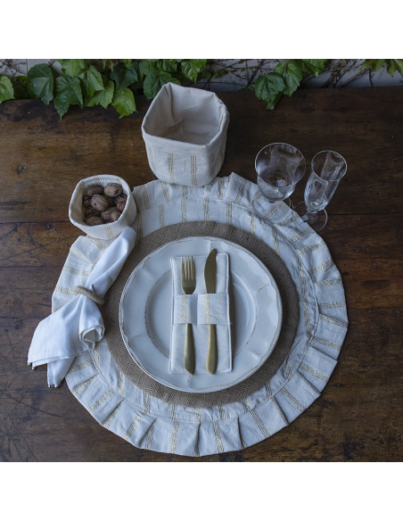 Pack x 4 Individuales Redondos  con Volados