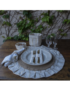 Pack x 4 Individuales Redondos  con Volados