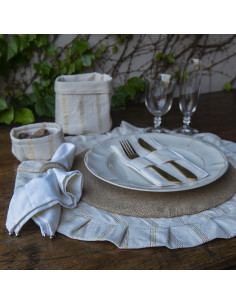 Pack x 4 Individuales Redondos  con Volados 2