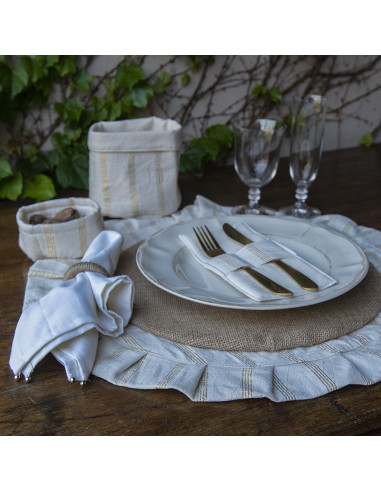 Pack x 4 Individuales Redondos  con Volados