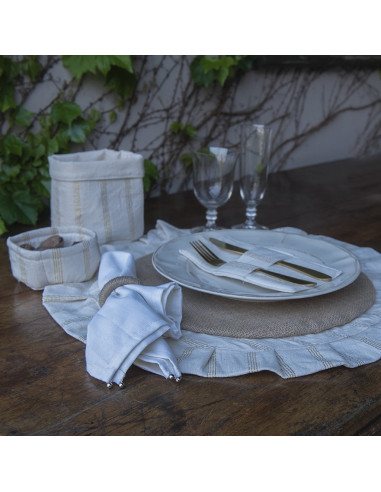 Pack x 4 Individuales Redondos  con Volados