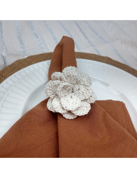 Servilletero  Flor Crochet x 4