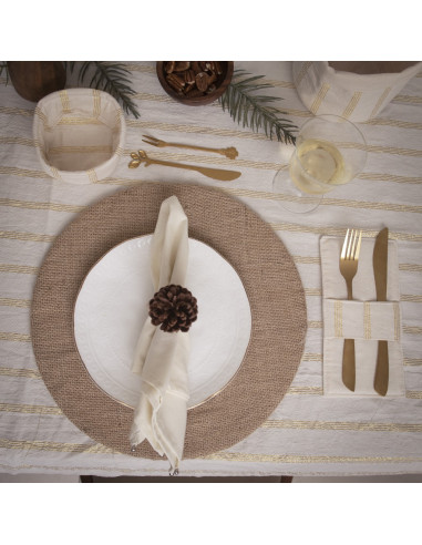 Servilletas - Bolitas  Plata  x 4