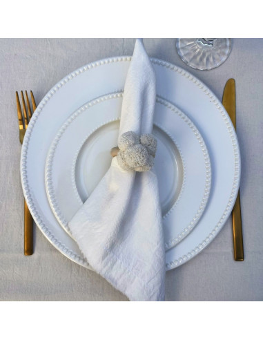 Servilleteros Pompon x 4 - Crochet