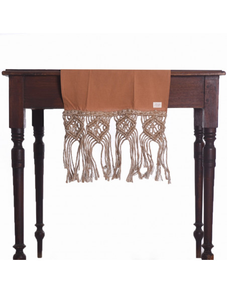 Camino de Mesa - Macramé Rombos Yute