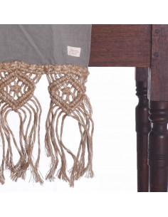 Camino de Mesa - Macramé Rombos Yute 2