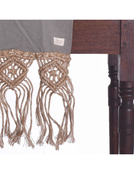 Camino de Mesa - Macramé Rombos Yute