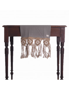 Camino de Mesa - Macramé Rombos Yute