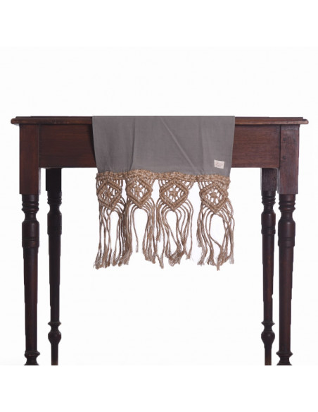 Camino de Mesa - Macramé Rombos Yute