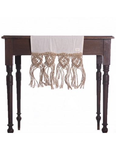 Camino de Mesa - Macramé Rombos Yute