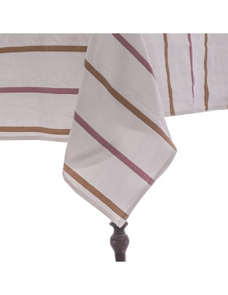 Set Bolso Rayas BiColor: Mantel  + 6 servilletas