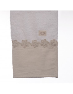 Set Toallón + Toalla Crochet Flor 2