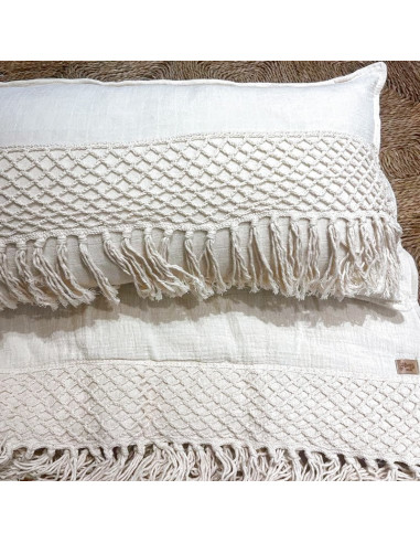 Almohadón Cuadros Crochet XL 40 x 90