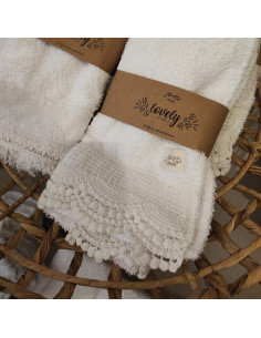 Toallas de mano - Guipiur Tul Onditas x 2