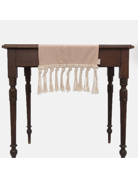 Camino de Mesa - Flecos Macramé Tusor