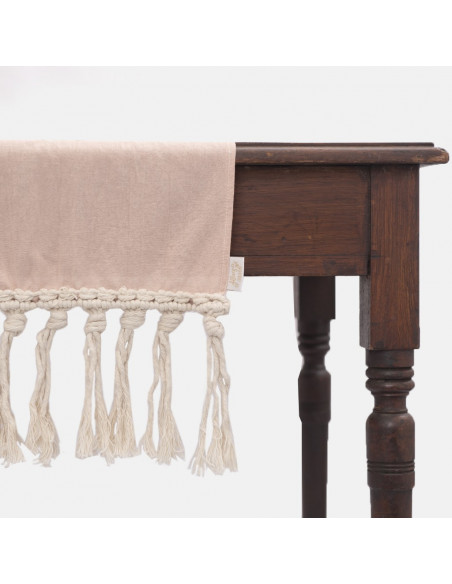 Camino de Mesa - Flecos Macramé Tusor