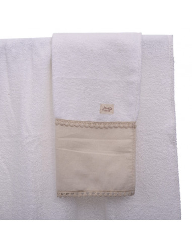 Set Toalla de Mano Volado y Guipiur x 2