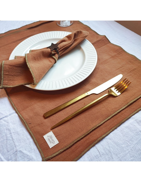 Individuales Tusor Sarah  - Pack x 4