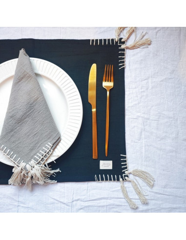 Servilletas Tusor XL  Carmina  I - Pack x 4 - Pespunte Esquinero