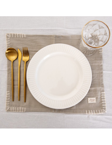 Individuales Tusor Carmina I  - Pack x 4 - Pespunte Esquinero