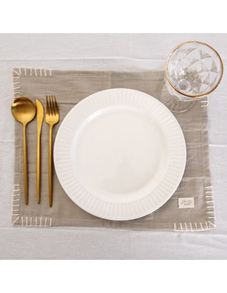 Individuales Tusor Carmina I  - Pack x 4 - Pespunte Esquinero