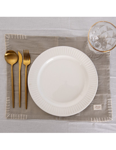 Individuales Tusor Carmina I  - Pack x 4 - Pespunte Esquinero