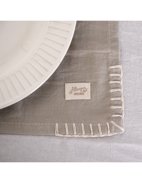 Individuales Tusor Carmina I  - Pack x 4 - Pespunte Esquinero