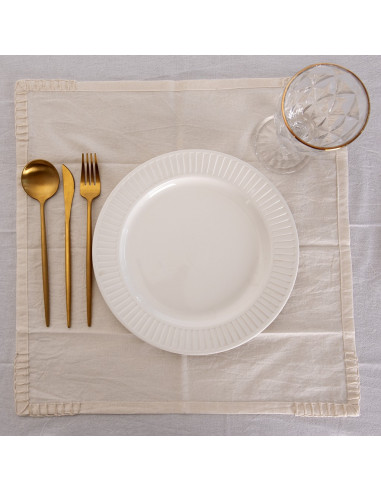 Individuales Tusor Carmina I  - Pack x 4 - Pespunte Esquinero