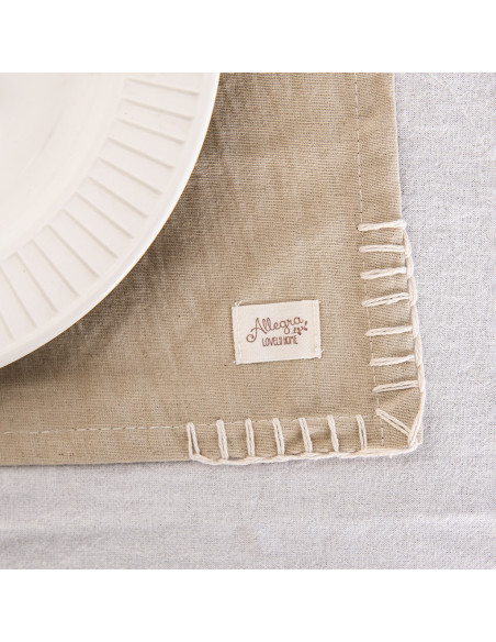 Individuales Tusor Carmina I  - Pack x 4 - Pespunte Esquinero