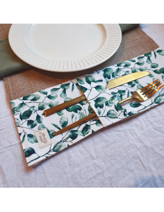 Individuales - Arpillera & Aplique Porta Cubiertos x 4 2