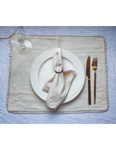 Individuales Tusor y Guipiur  x 4