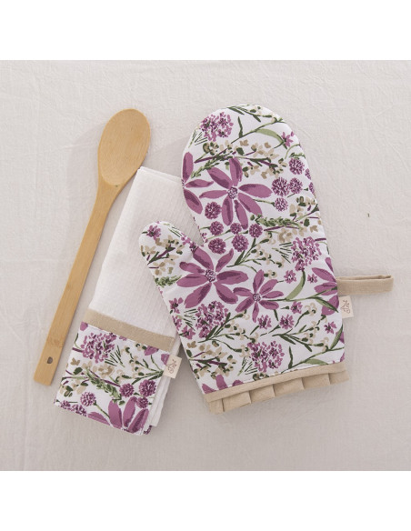 Set Manopla Vintage - Volados,  Repasador + Cuchara