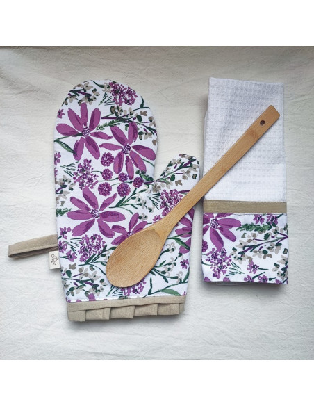 Set Manopla Vintage - Volados,  Repasador + Cuchara