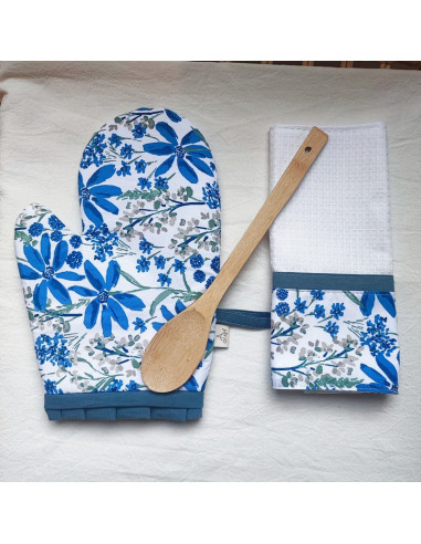 Set Manopla Vintage - Volados,  Repasador + Cuchara