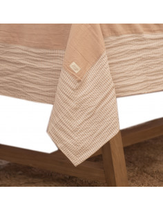 Mantel de Combinado Tusor Liso y Mil Rayas