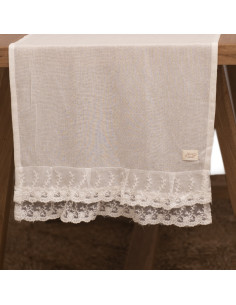 Camino de Gasa Blanco & Volados de Encaje 2