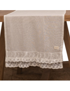 Camino de Gasa Blanco & Volados de Encaje