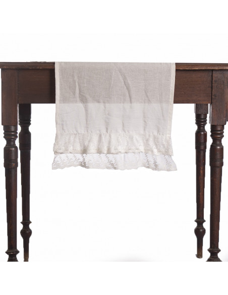 Camino de Gasa Blanco & Volados de Encaje