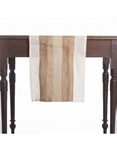 Camino de Mesa Centro de Arpillera y Tira en Tusor