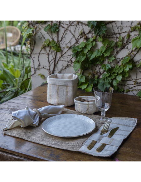 Pack de Individuales de Arpillera + Aplique Portacubiertos