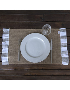 Individuales - Arpillera con volados x 4 2