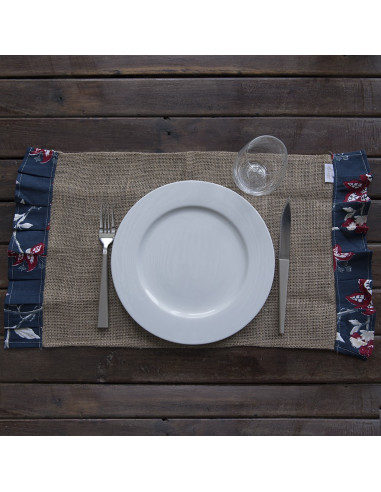 Individuales - Arpillera con volados x 4