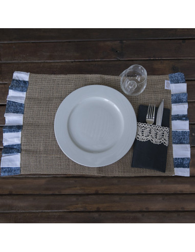 Individuales - Arpillera con volados x 4