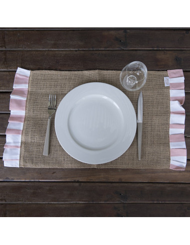 Individuales - Arpillera con volados x 4