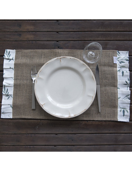 Individuales - Arpillera con volados x 4